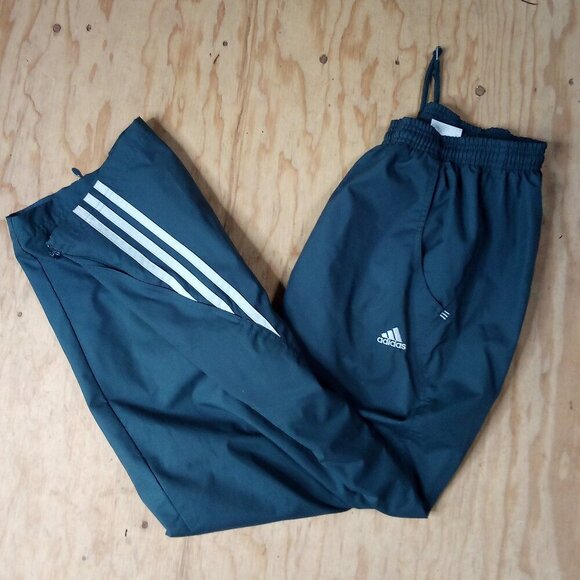 Vintage Adidas Striped Mesh Lined Wind Pants Joggers - Picture 1 of 9